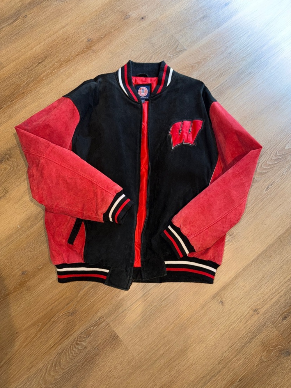 University of Wisconsin Red & Black Varsity Jacket